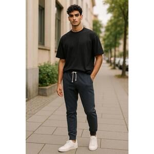 Brand New Alternative Eco-Fleece Jogger Sweatpants By Hanes Eco Black Size Large